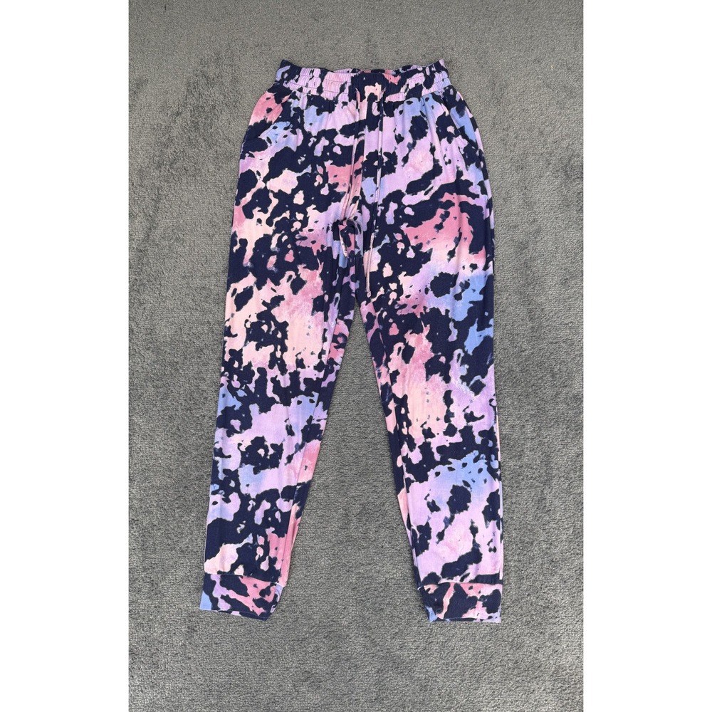 Jolie & Joy Pink Purple Navy Tie Dye Joggers Lounge Pants Medium JBE6043C